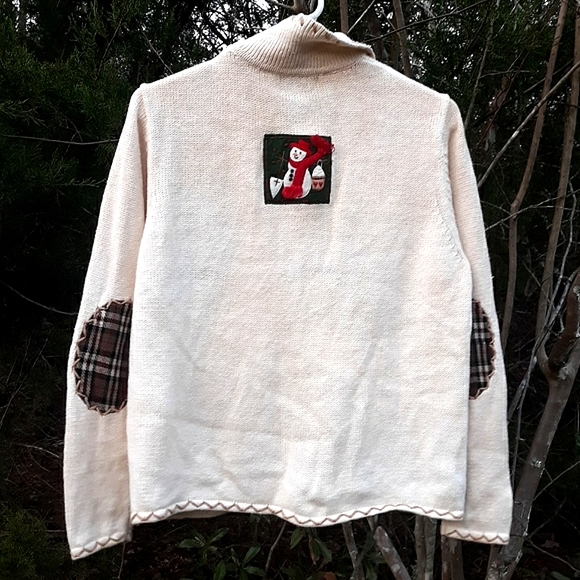 Christmas Winter Ugly Sweater Snowman Cardigan Studio Joy - Picture 5 of 8